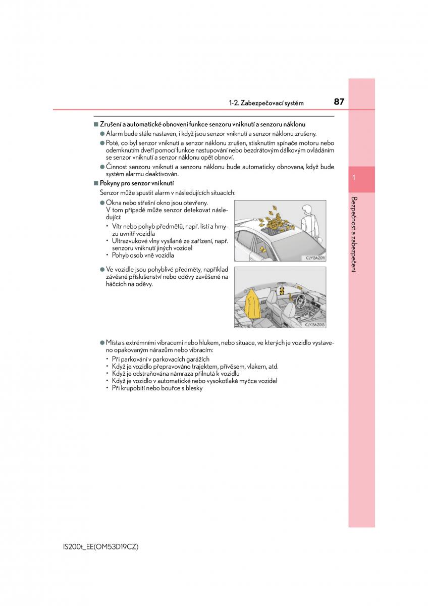 Lexus IS200t III 3 navod k obsludze / page 87