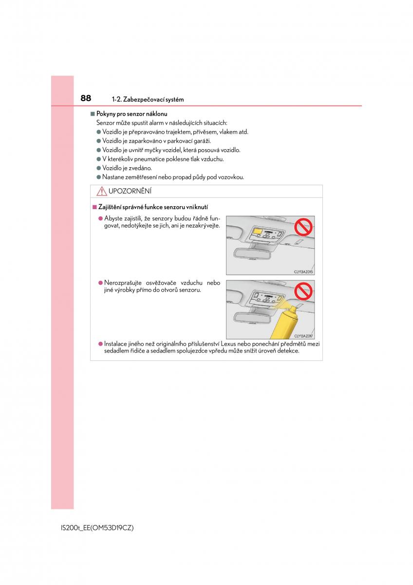 Lexus IS200t III 3 navod k obsludze / page 88