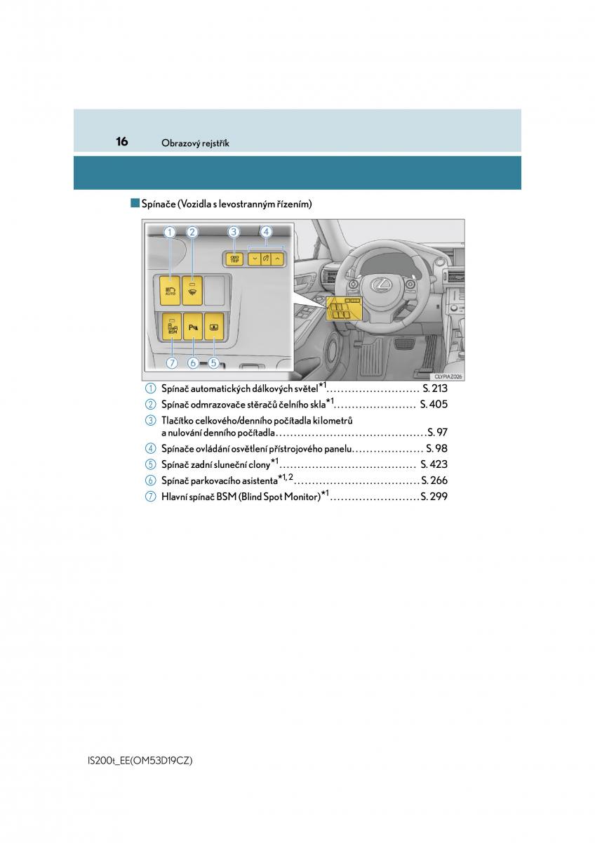 Lexus IS200t III 3 navod k obsludze / page 16