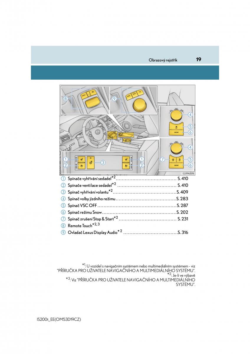 Lexus IS200t III 3 navod k obsludze / page 19