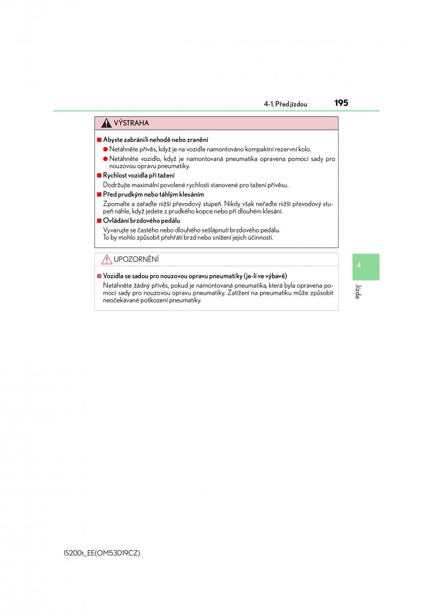 Lexus IS200t III 3 navod k obsludze / page 195