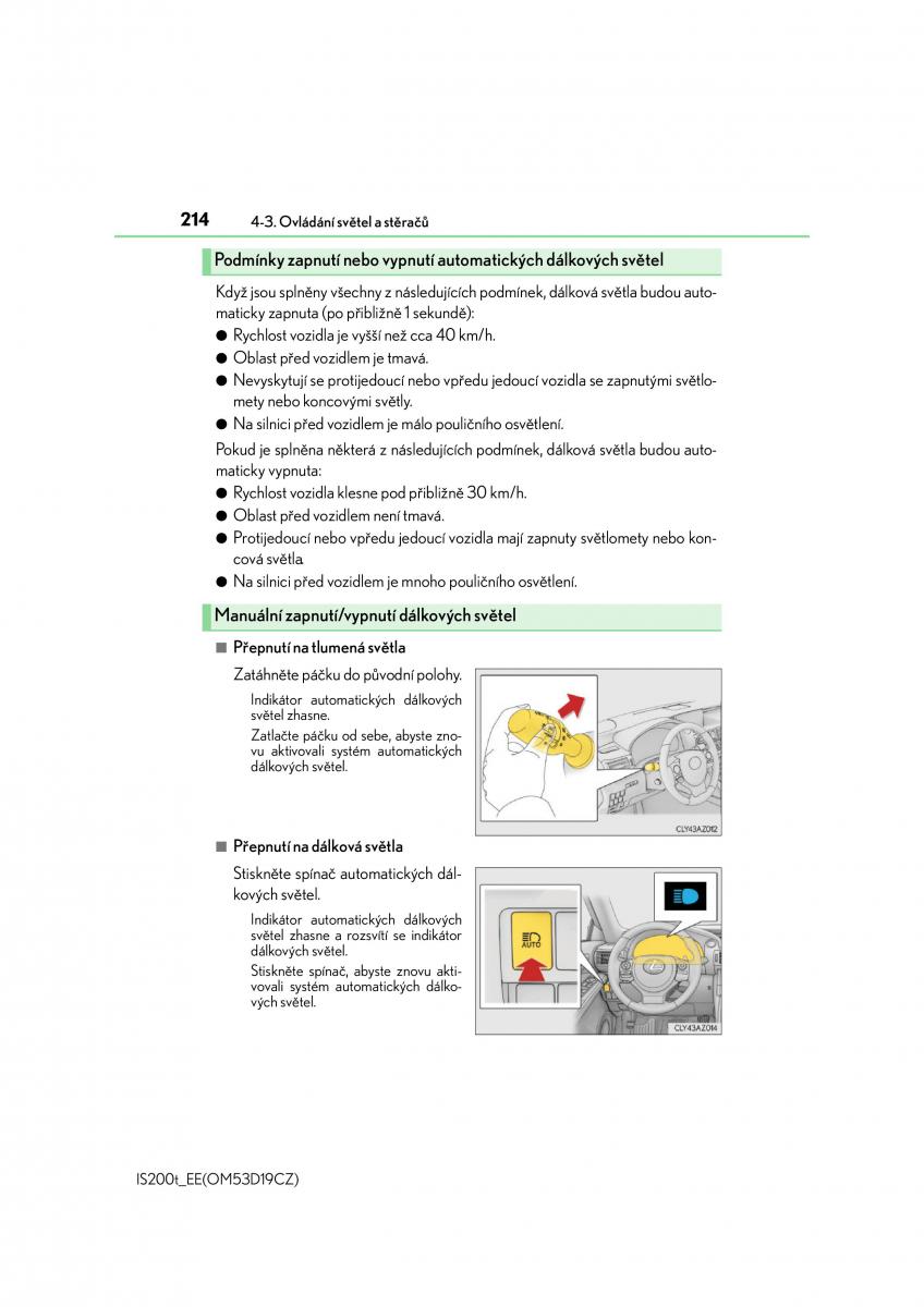 Lexus IS200t III 3 navod k obsludze / page 214