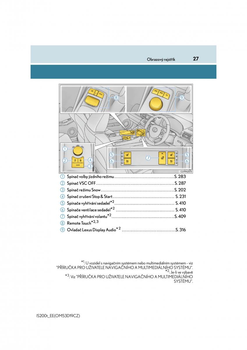 Lexus IS200t III 3 navod k obsludze / page 27