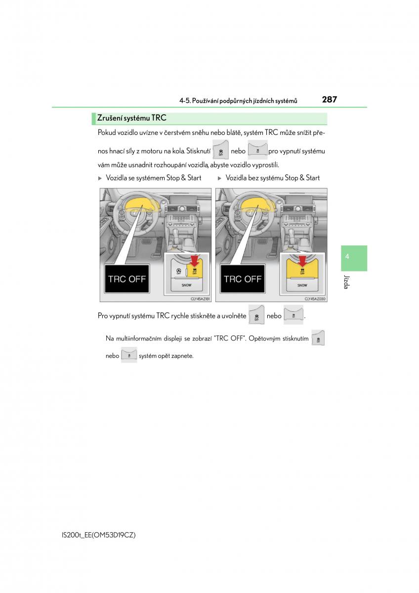 Lexus IS200t III 3 navod k obsludze / page 287