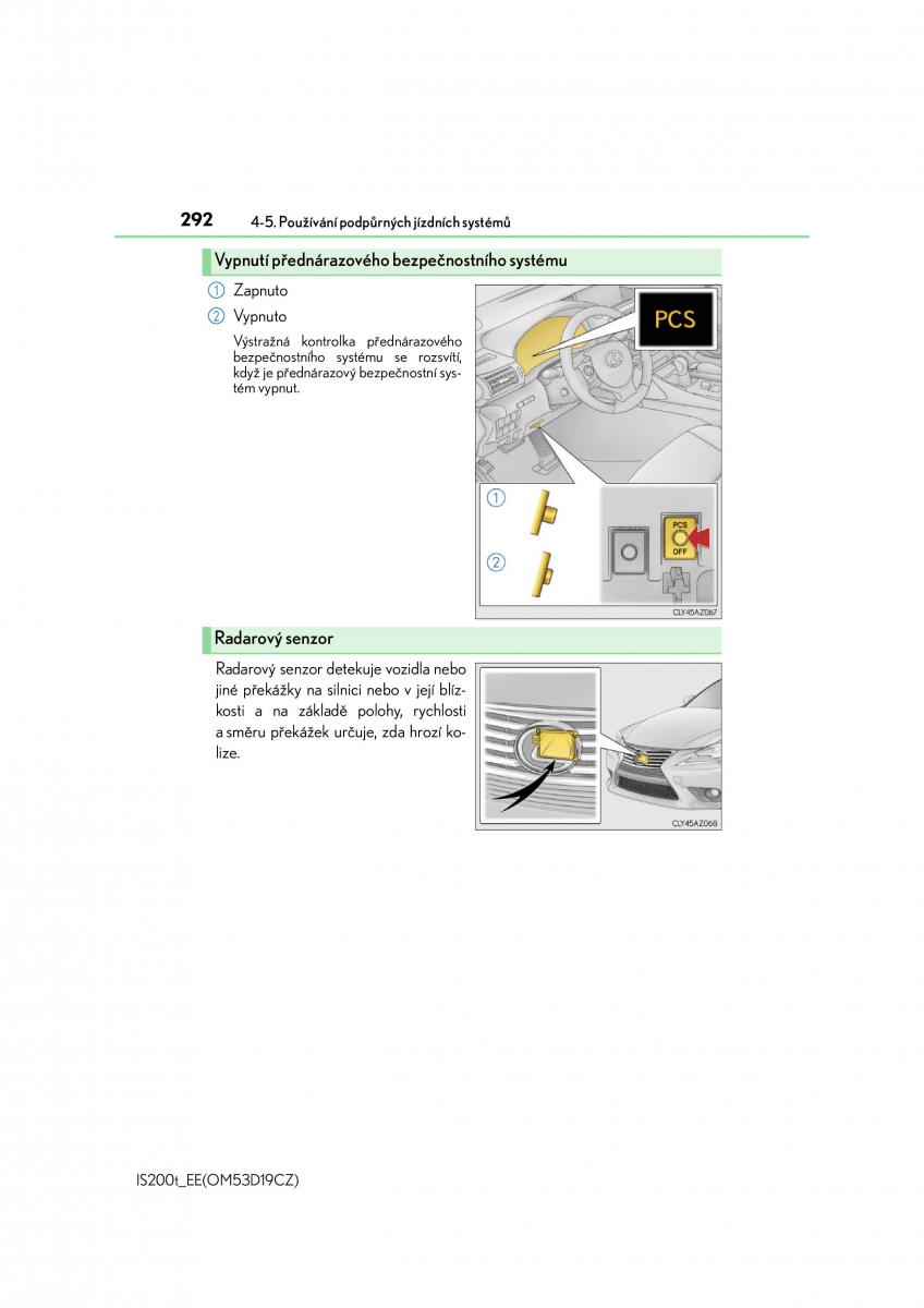 Lexus IS200t III 3 navod k obsludze / page 292