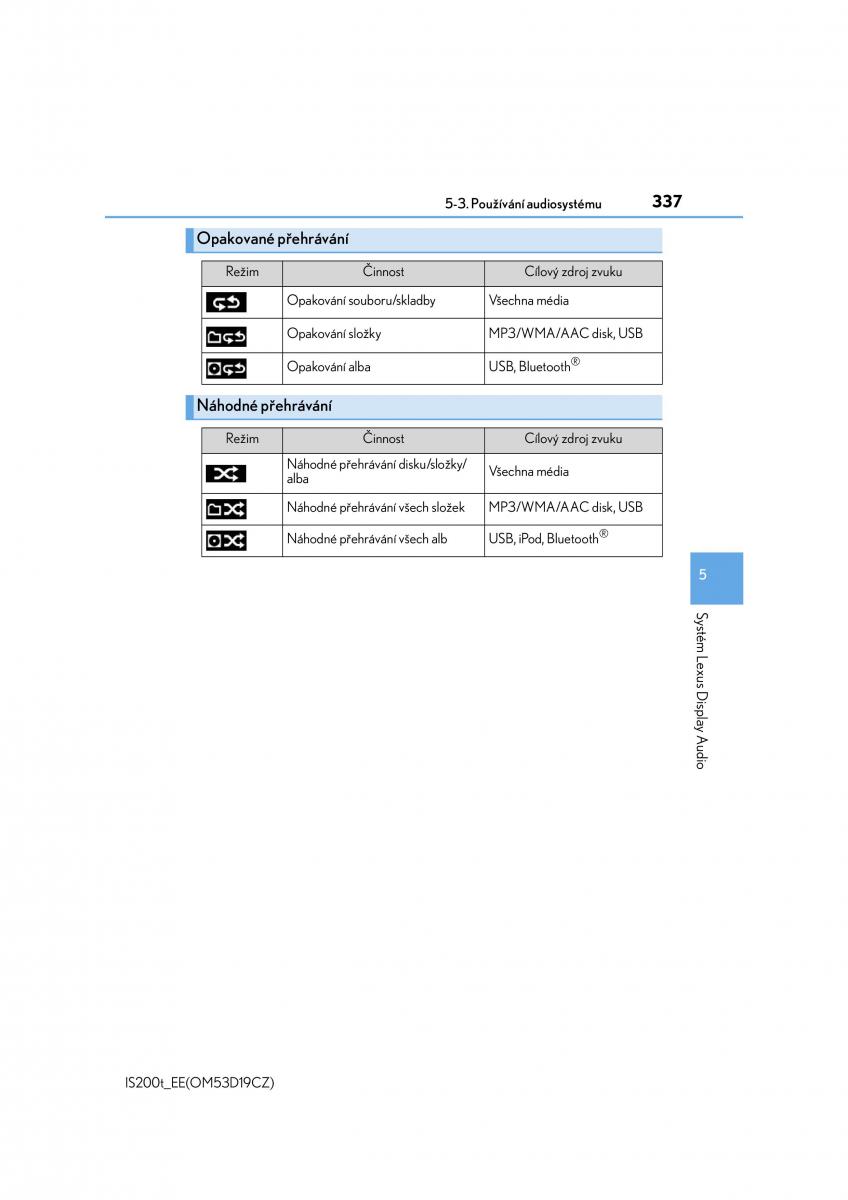 Lexus IS200t III 3 navod k obsludze / page 337