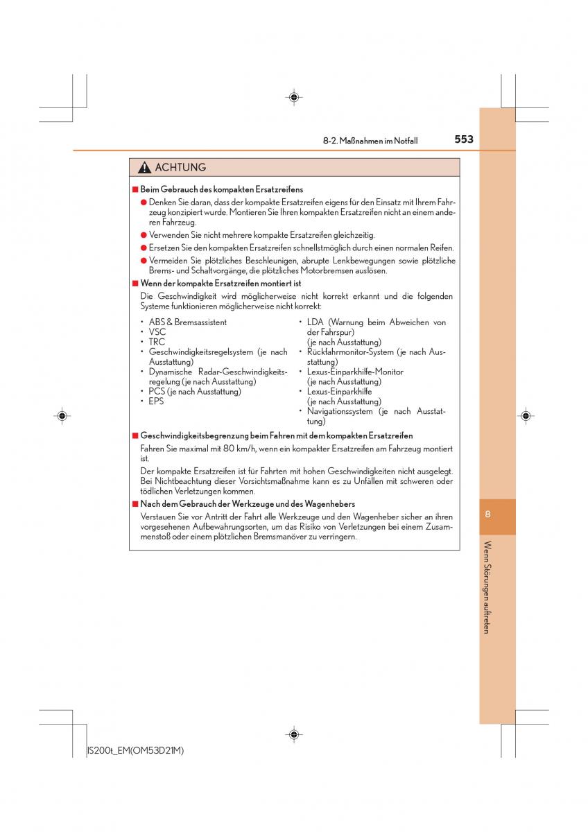 Lexus IS200t III 3 Handbuch / page 553