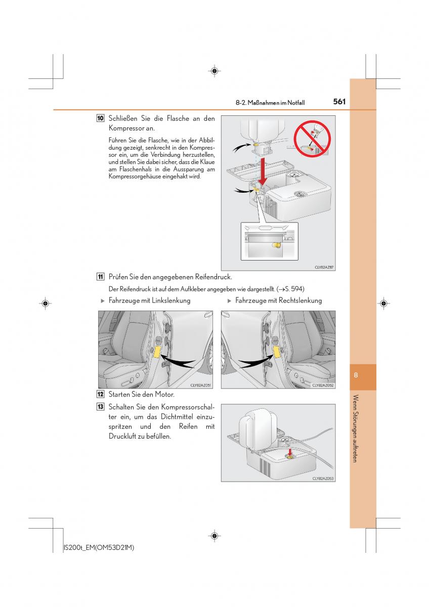 Lexus IS200t III 3 Handbuch / page 561