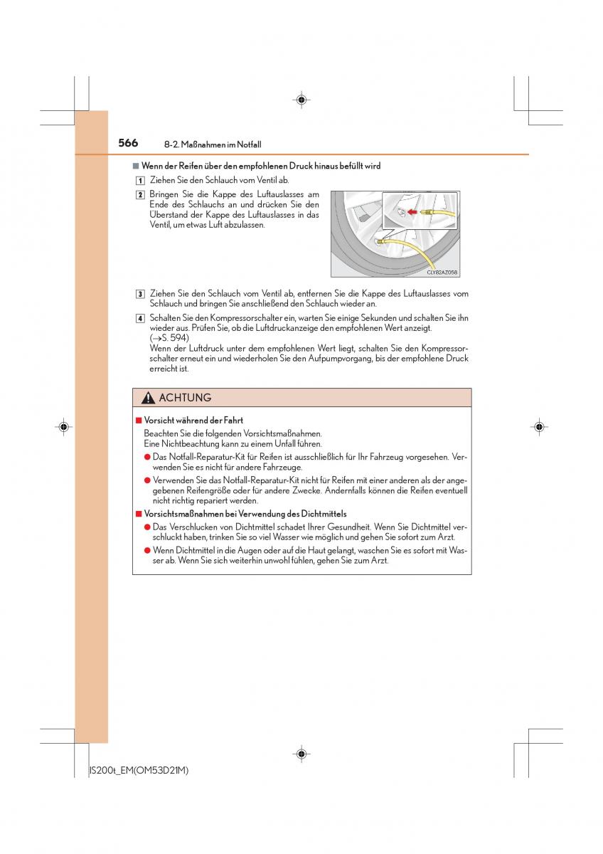 Lexus IS200t III 3 Handbuch / page 566