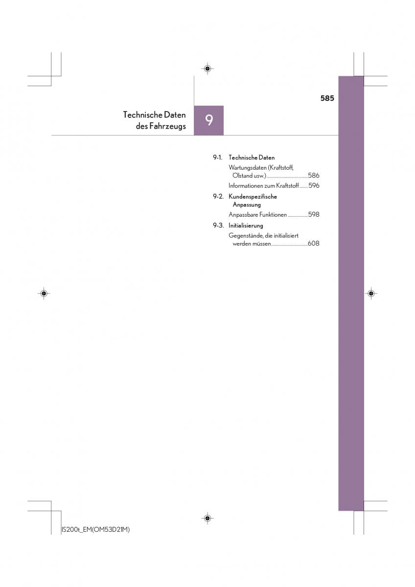 Lexus IS200t III 3 Handbuch / page 585