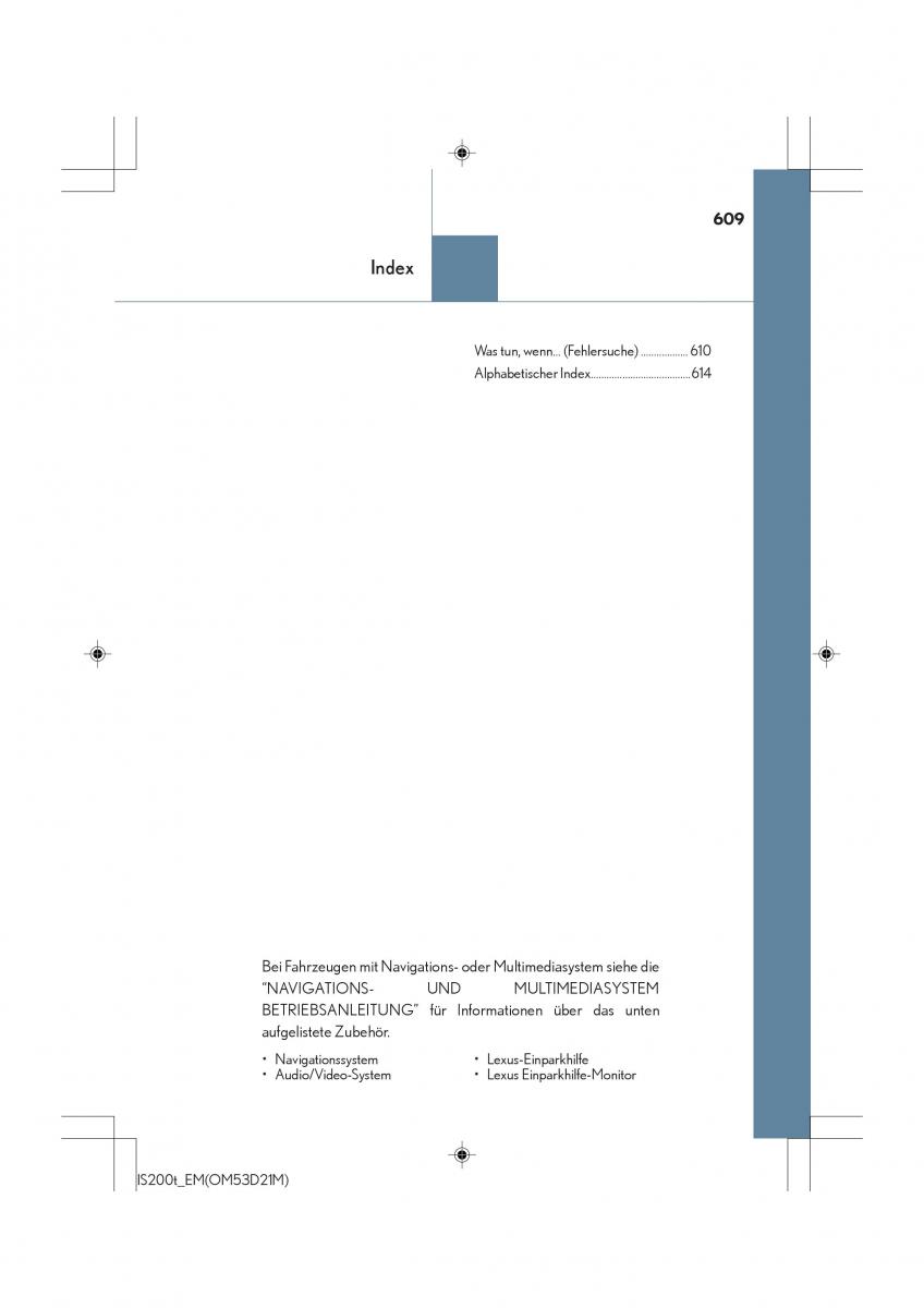 Lexus IS200t III 3 Handbuch / page 609