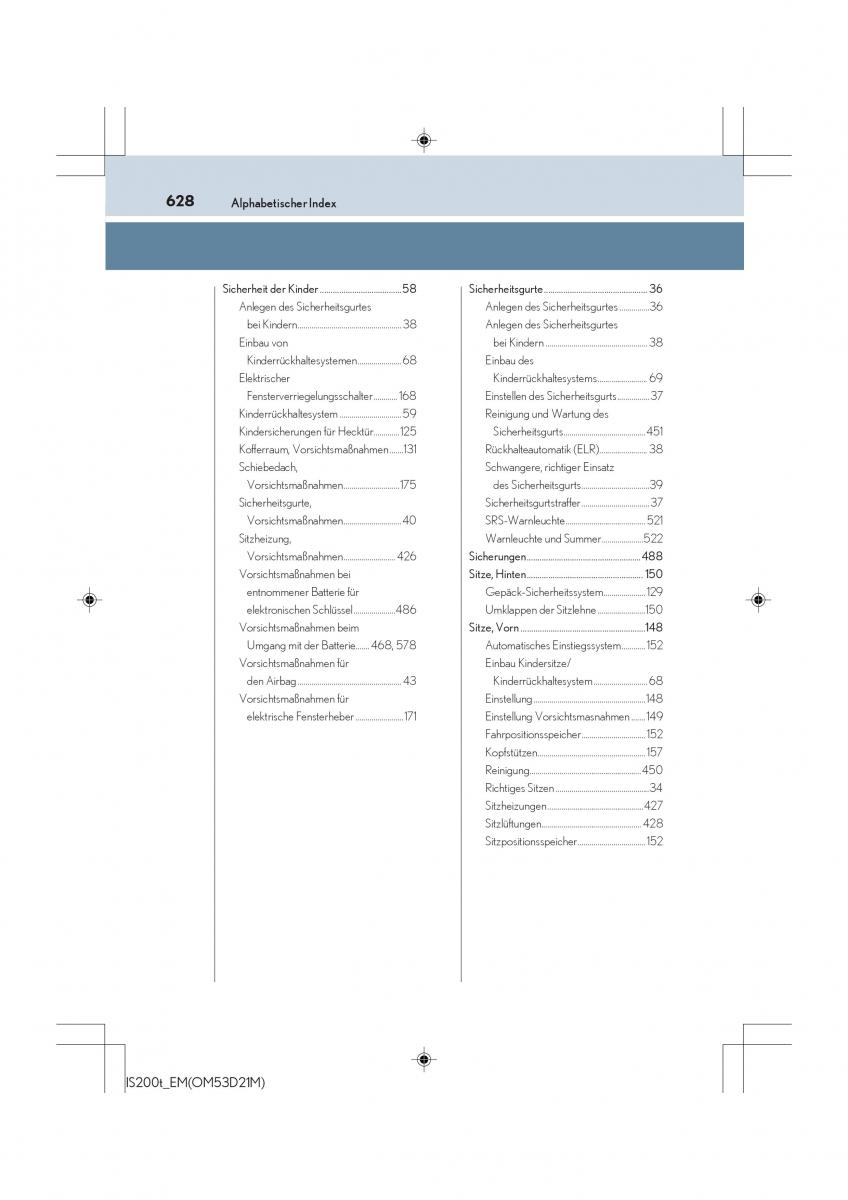 Lexus IS200t III 3 Handbuch / page 628