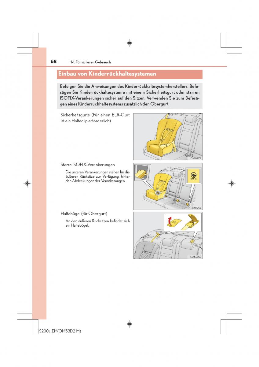 Lexus IS200t III 3 Handbuch / page 68