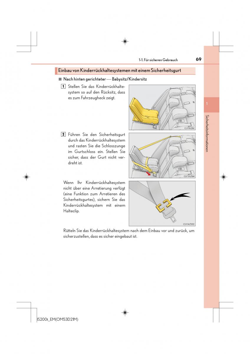 Lexus IS200t III 3 Handbuch / page 69