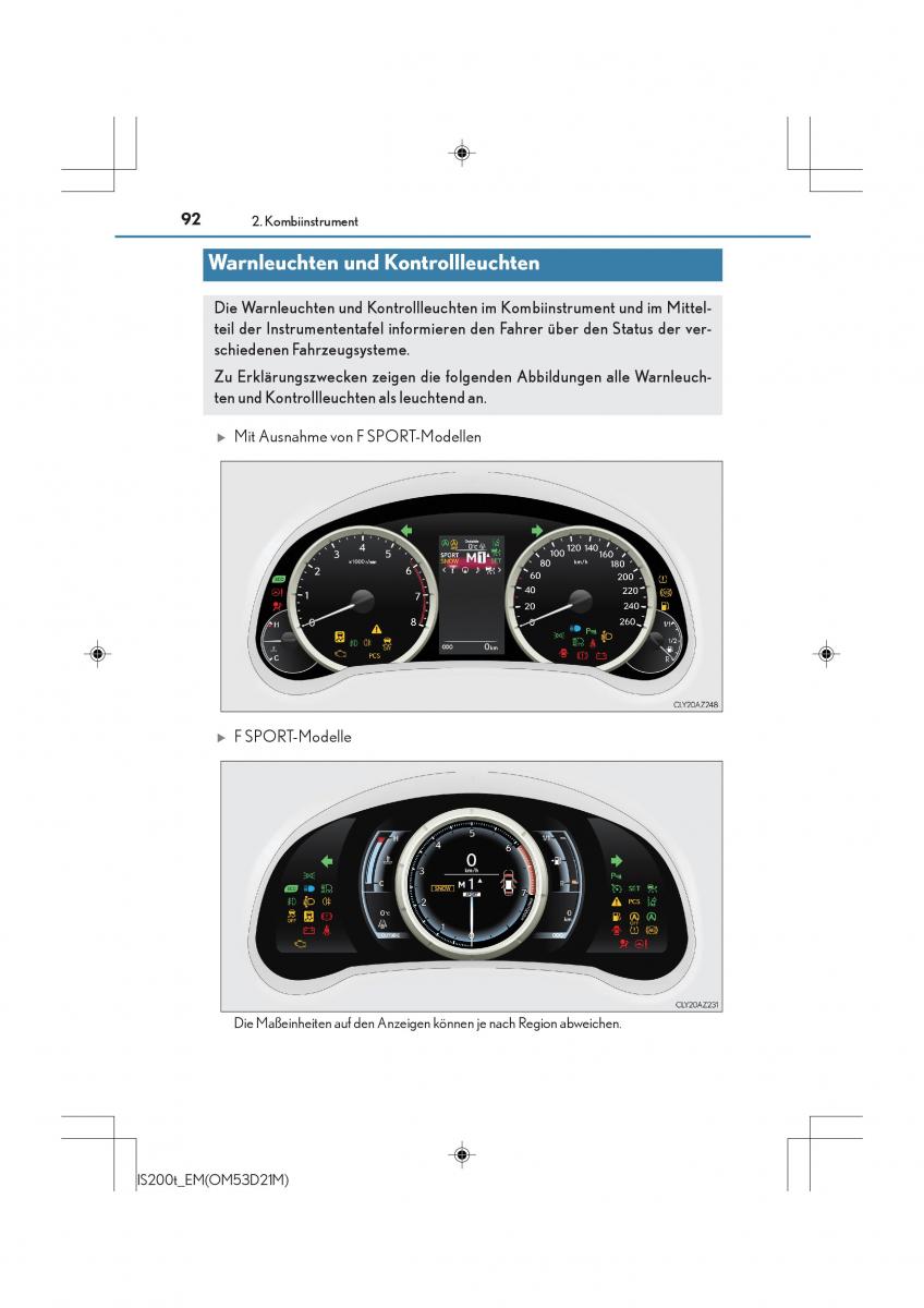 Lexus IS200t III 3 Handbuch / page 92