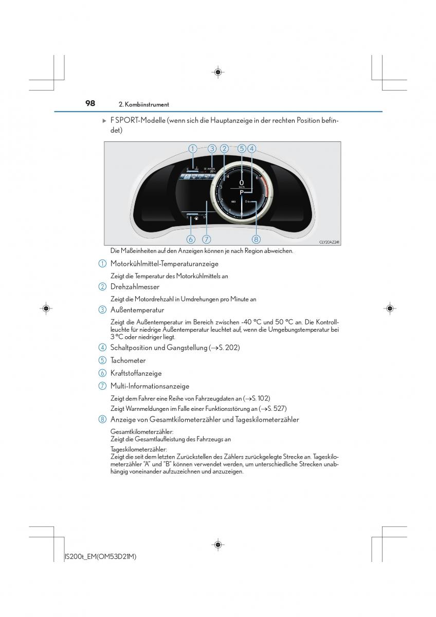 Lexus IS200t III 3 Handbuch / page 98