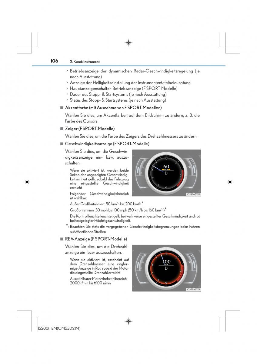 Lexus IS200t III 3 Handbuch / page 106