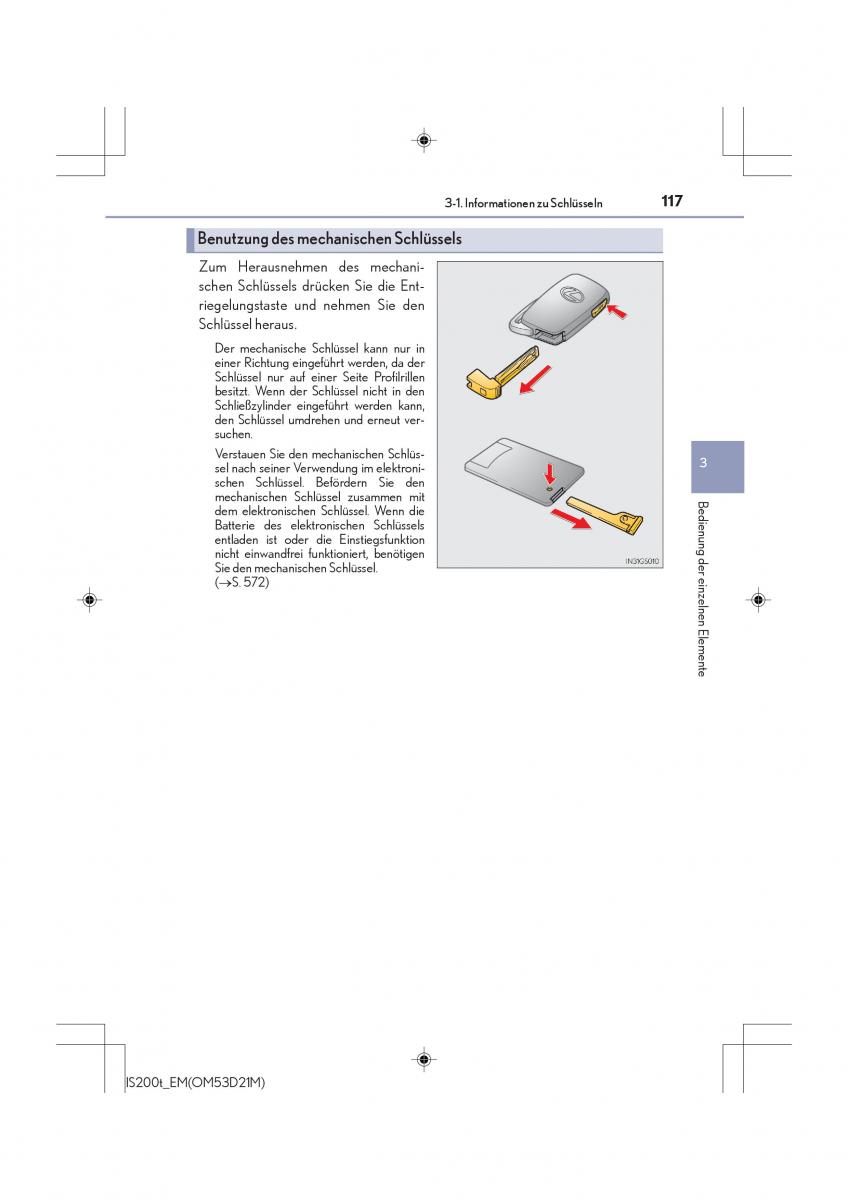 Lexus IS200t III 3 Handbuch / page 117