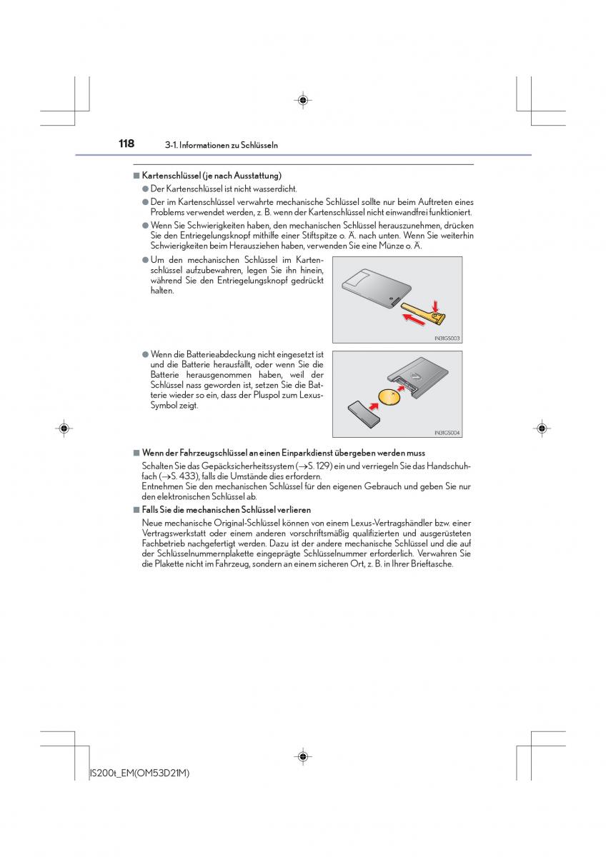 Lexus IS200t III 3 Handbuch / page 118