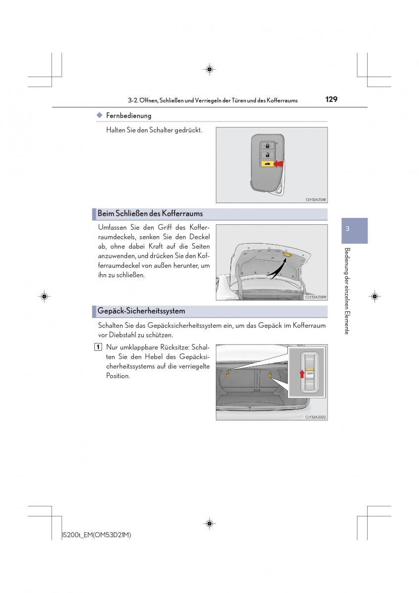 Lexus IS200t III 3 Handbuch / page 129