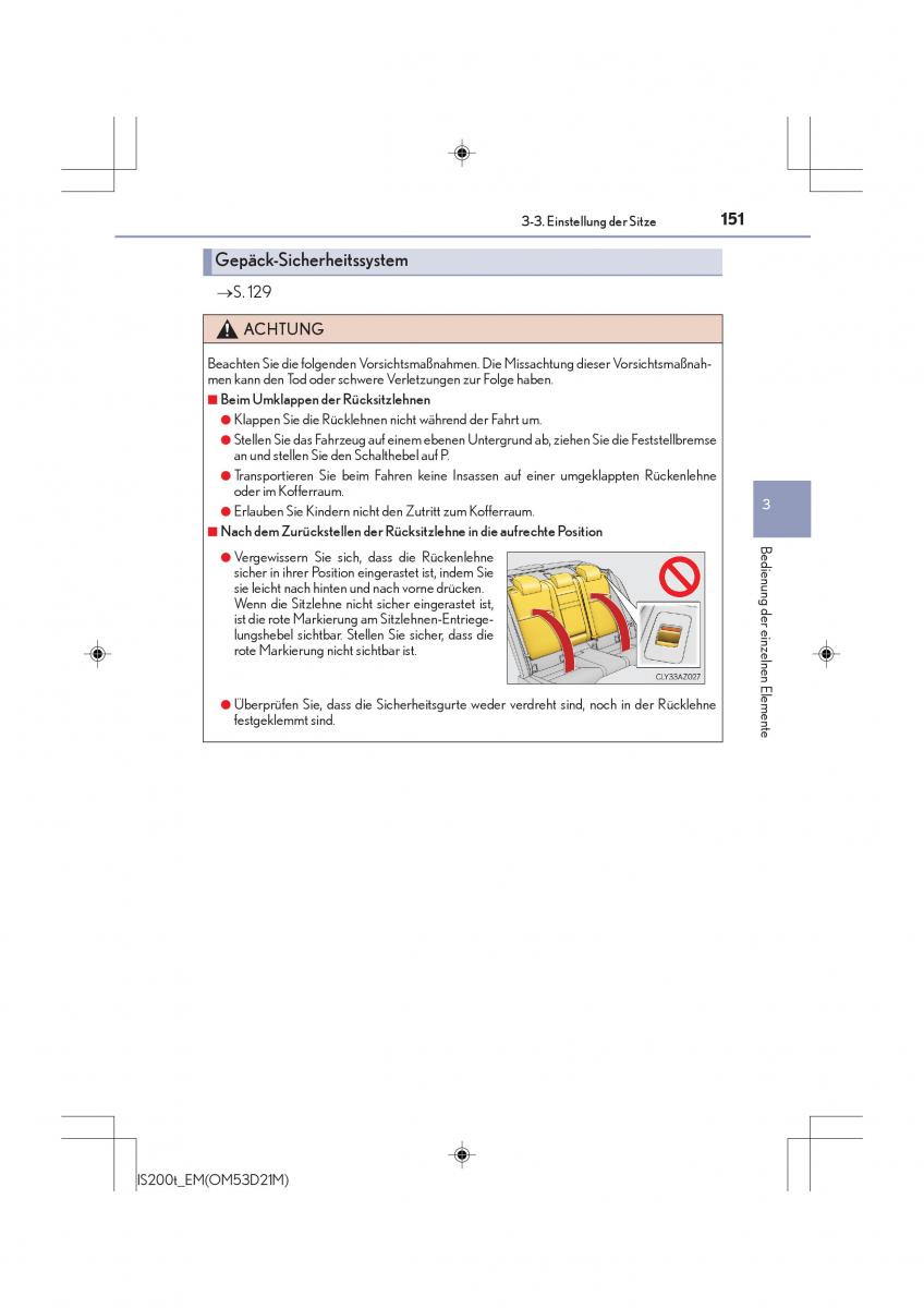 Lexus IS200t III 3 Handbuch / page 151