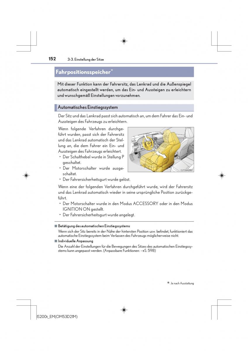 Lexus IS200t III 3 Handbuch / page 152