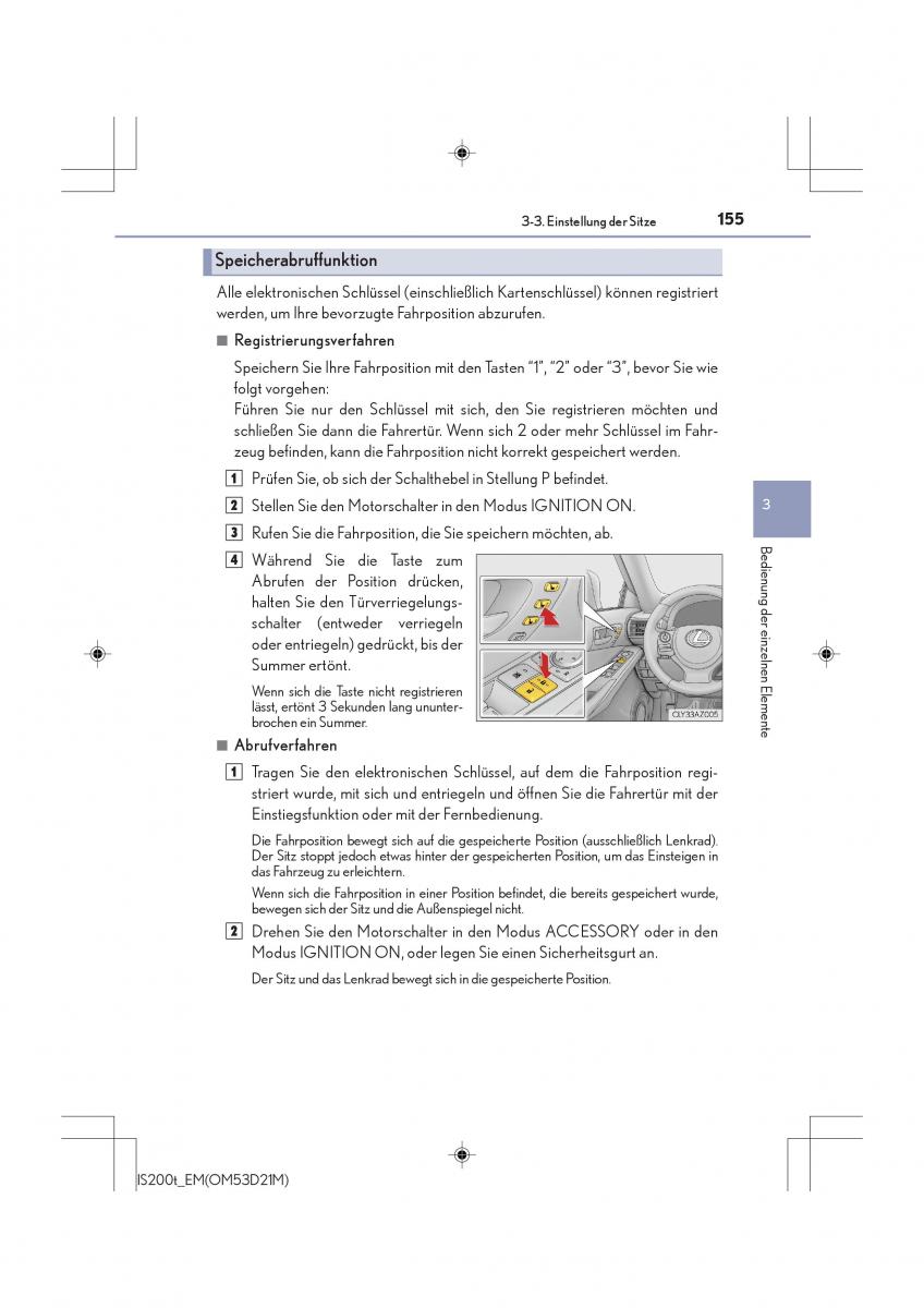 Lexus IS200t III 3 Handbuch / page 155