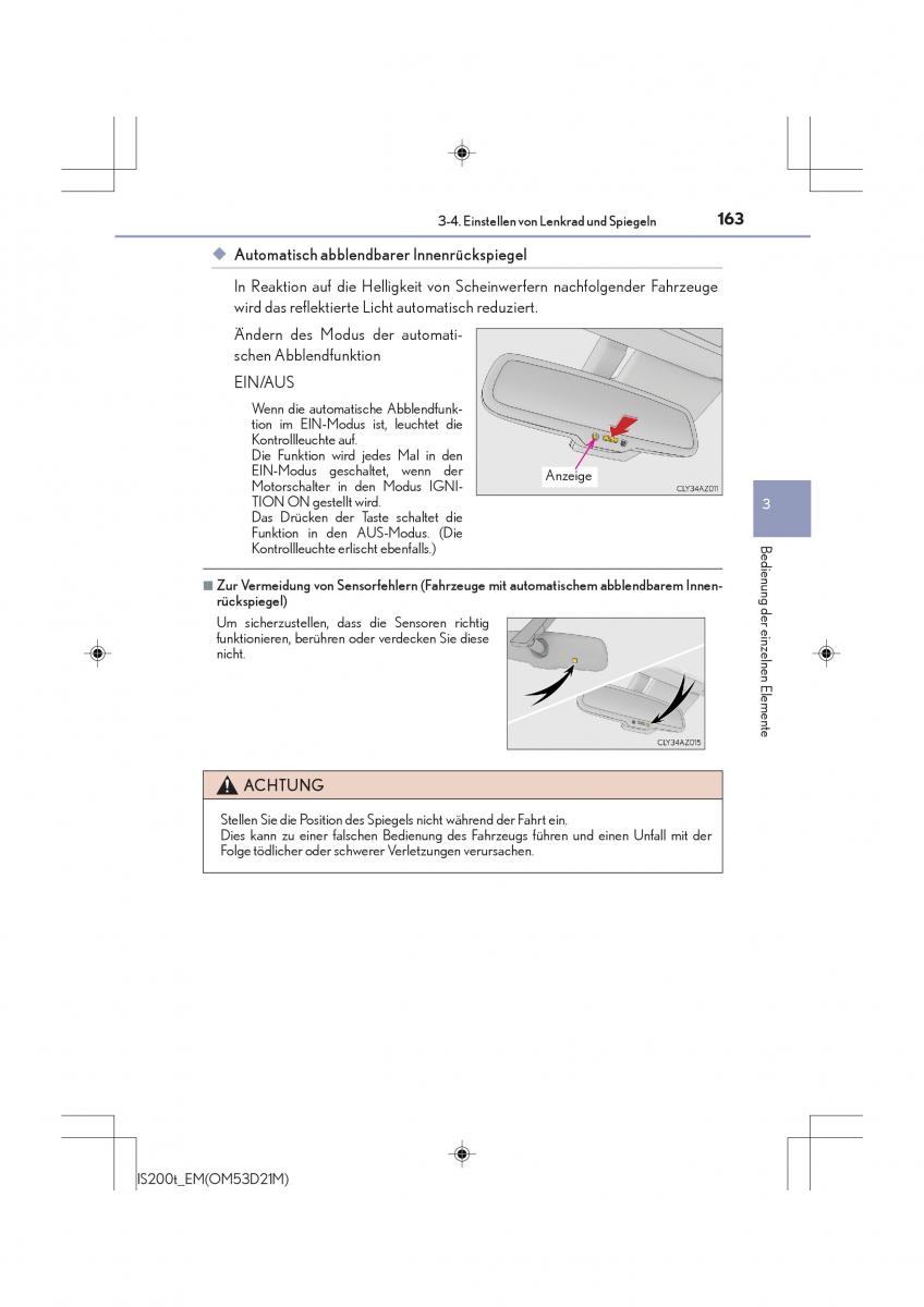 Lexus IS200t III 3 Handbuch / page 163