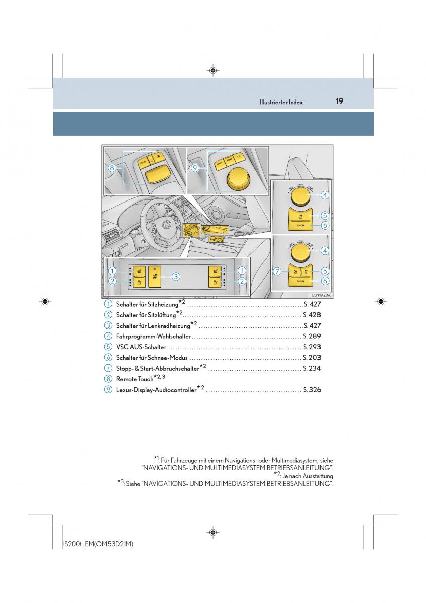 Lexus IS200t III 3 Handbuch / page 19