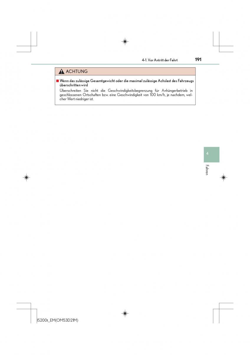Lexus IS200t III 3 Handbuch / page 191