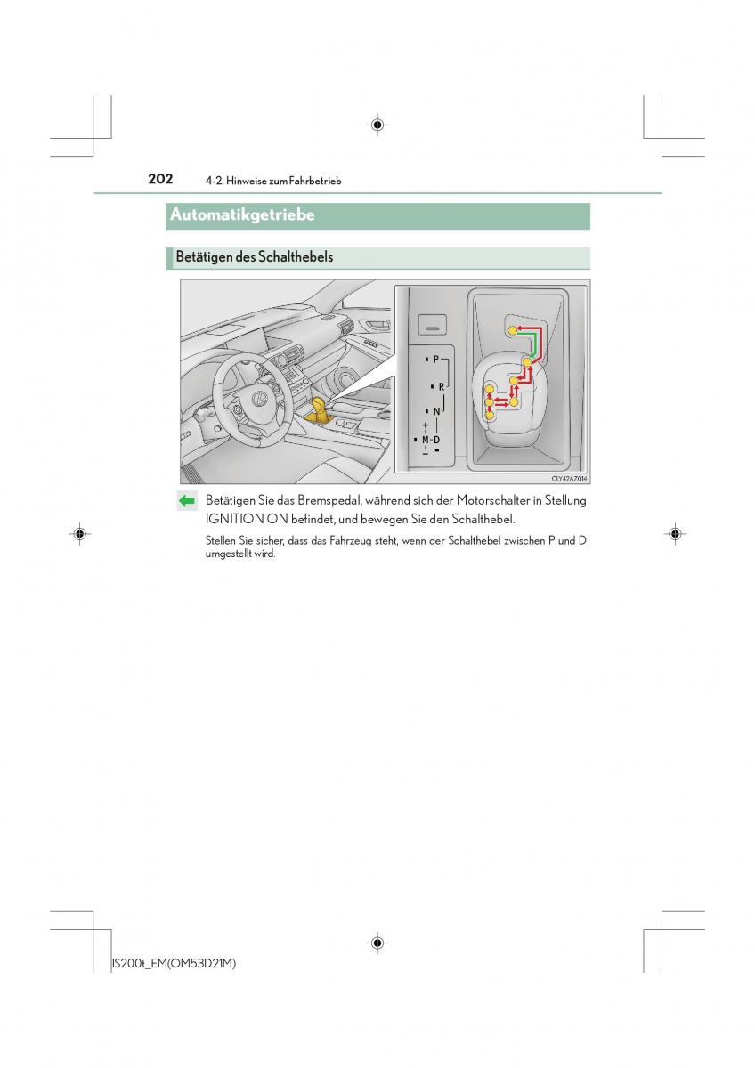 Lexus IS200t III 3 Handbuch / page 202