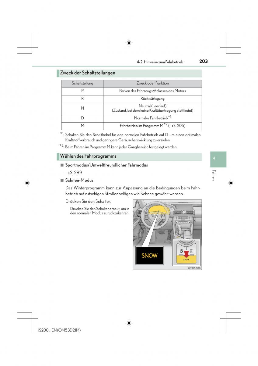 Lexus IS200t III 3 Handbuch / page 203