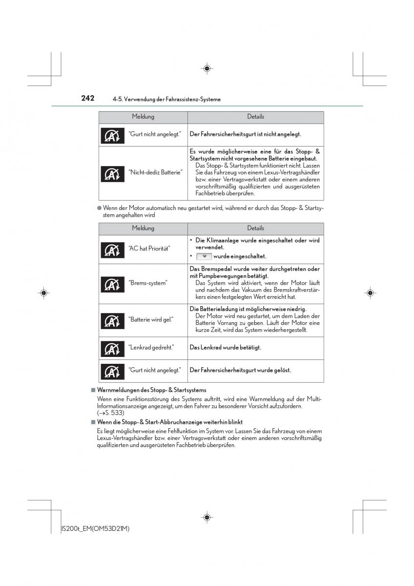 Lexus IS200t III 3 Handbuch / page 242