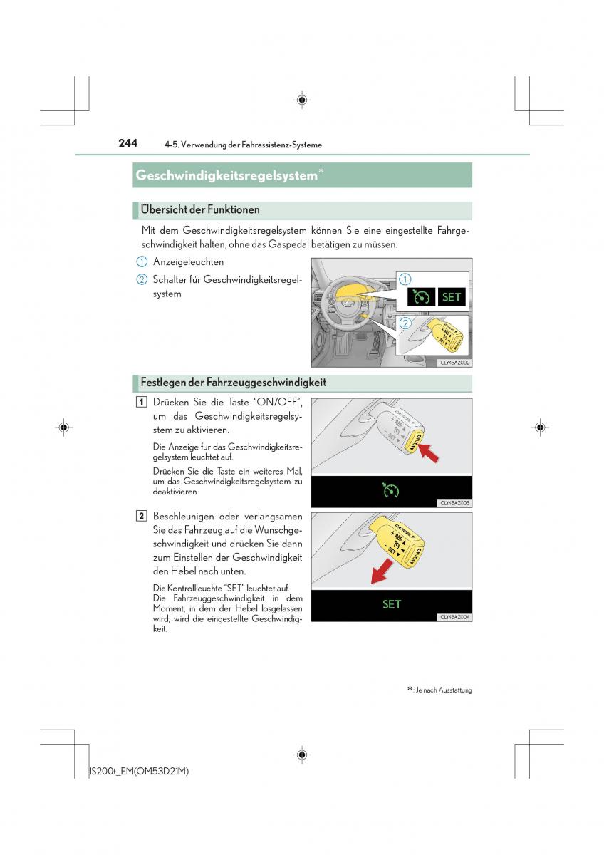 Lexus IS200t III 3 Handbuch / page 244