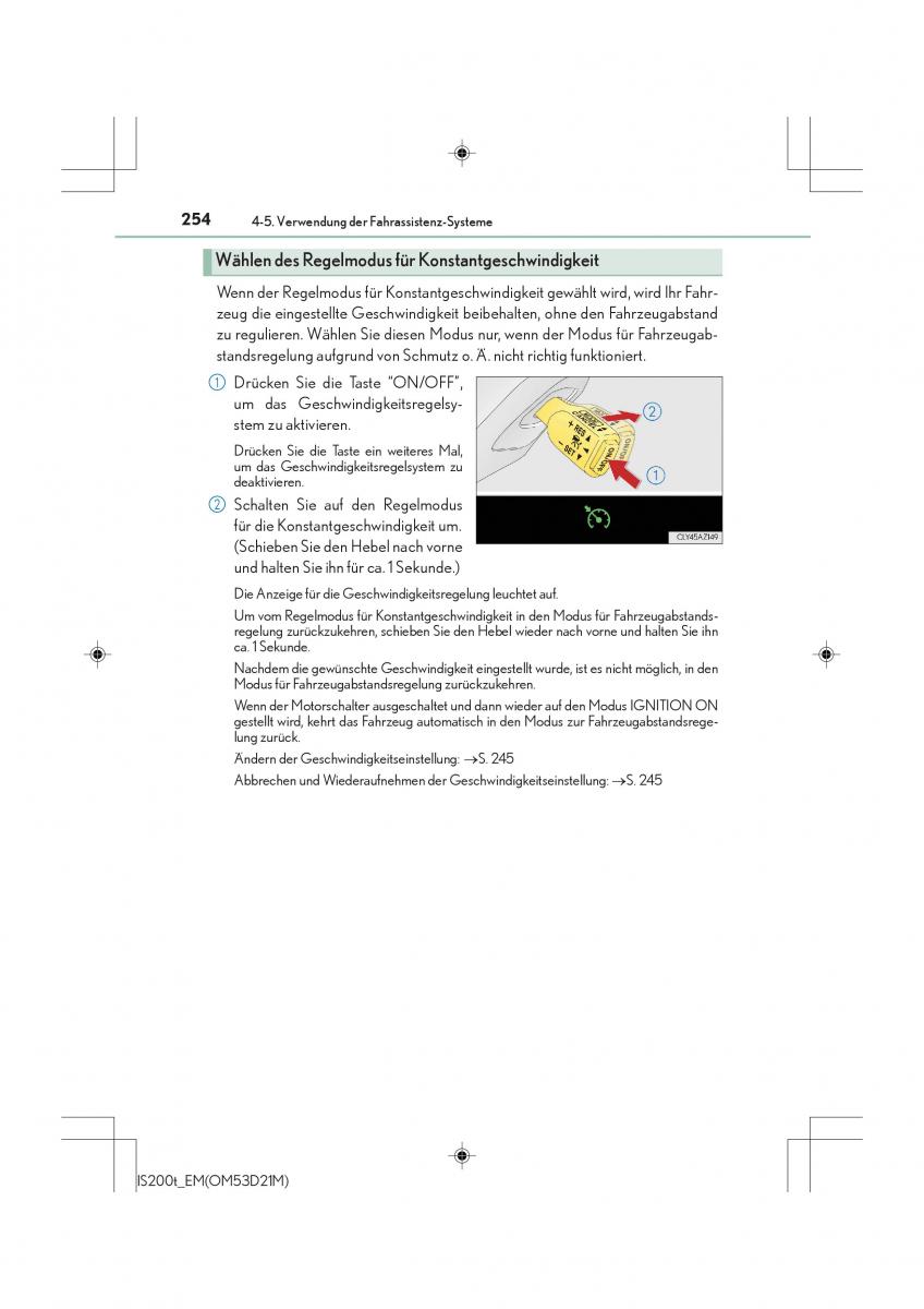 Lexus IS200t III 3 Handbuch / page 254