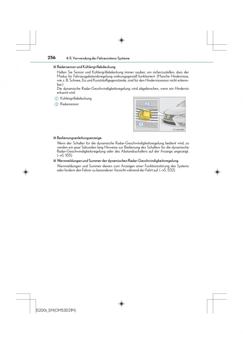 Lexus IS200t III 3 Handbuch / page 256