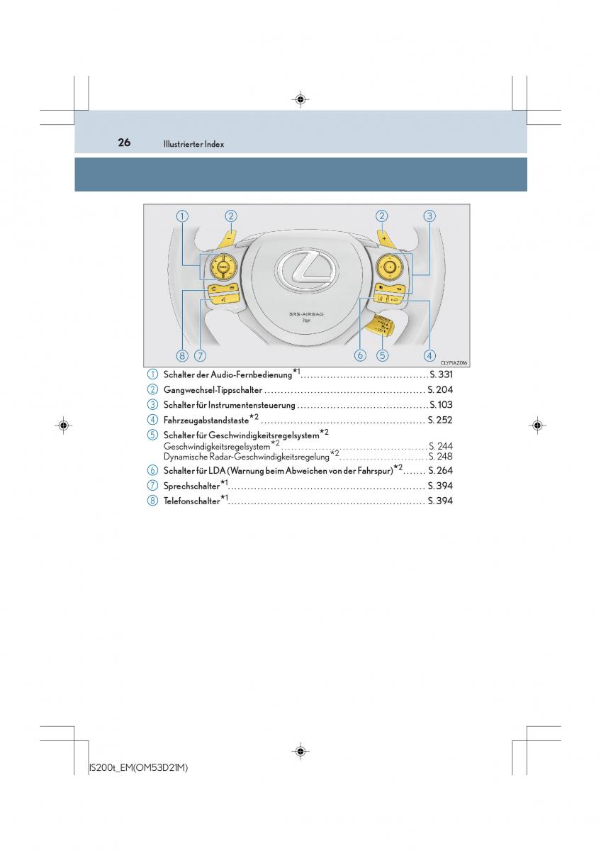 Lexus IS200t III 3 Handbuch / page 26