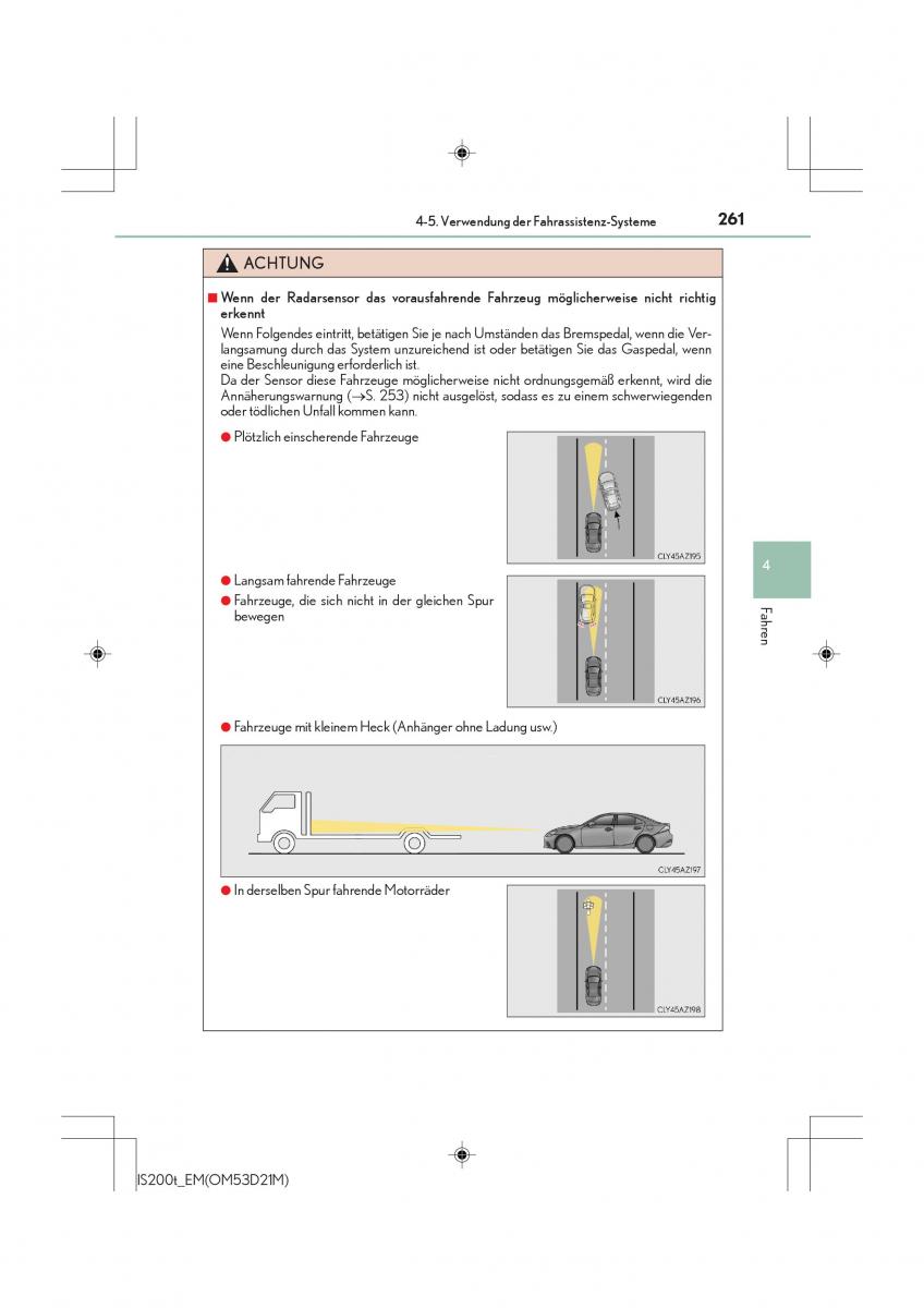 Lexus IS200t III 3 Handbuch / page 261