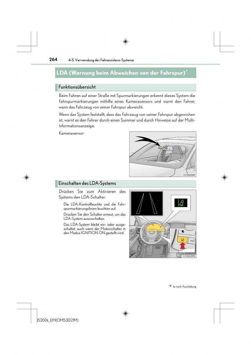 Lexus IS200t III 3 Handbuch / page 264