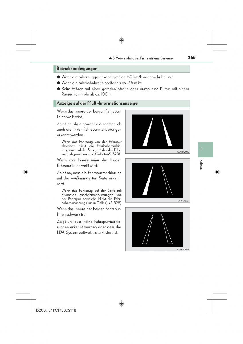 Lexus IS200t III 3 Handbuch / page 265