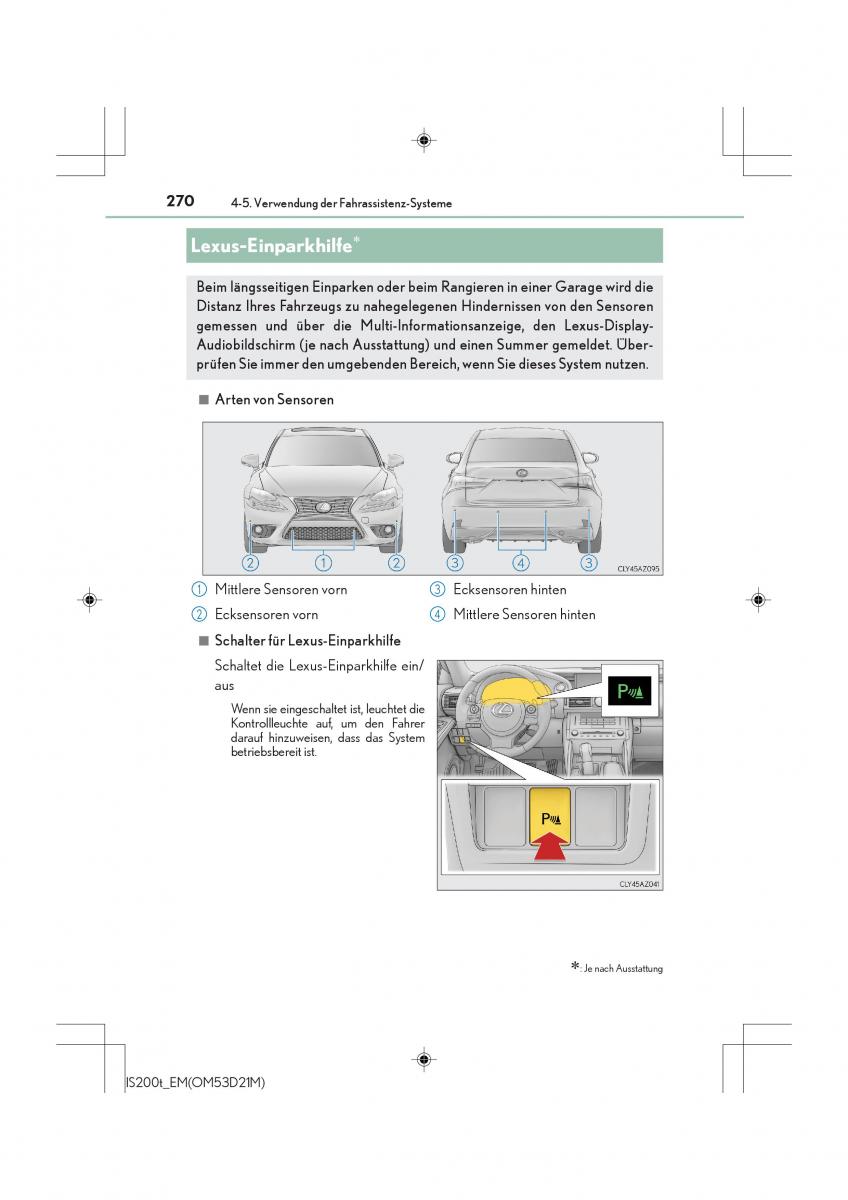 Lexus IS200t III 3 Handbuch / page 270