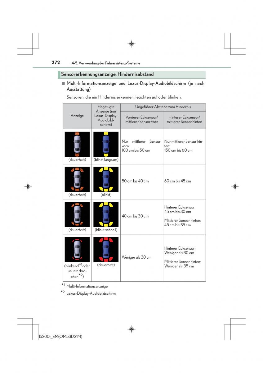 Lexus IS200t III 3 Handbuch / page 272