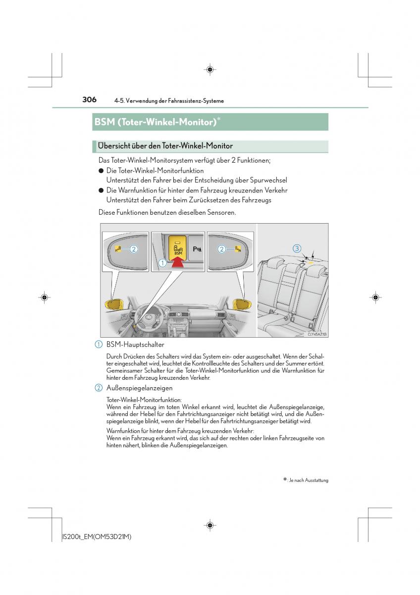 Lexus IS200t III 3 Handbuch / page 306