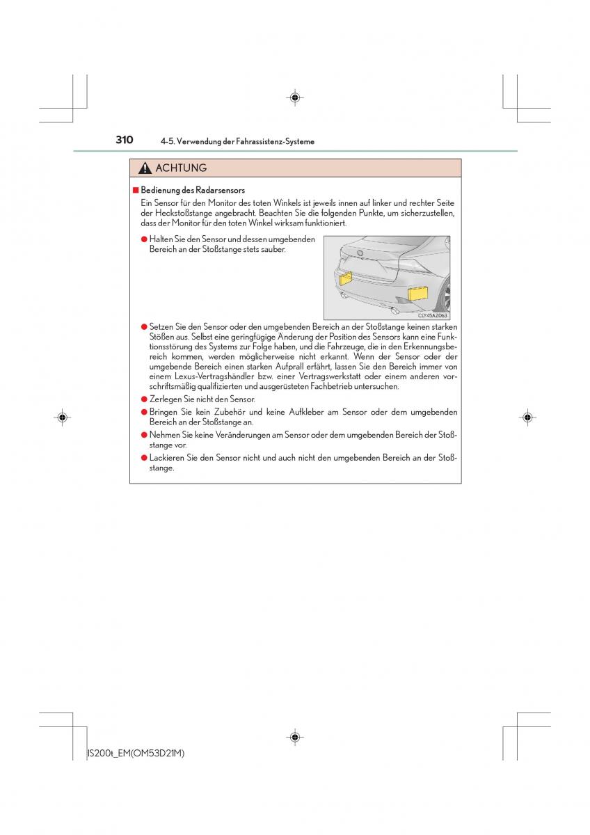 Lexus IS200t III 3 Handbuch / page 310