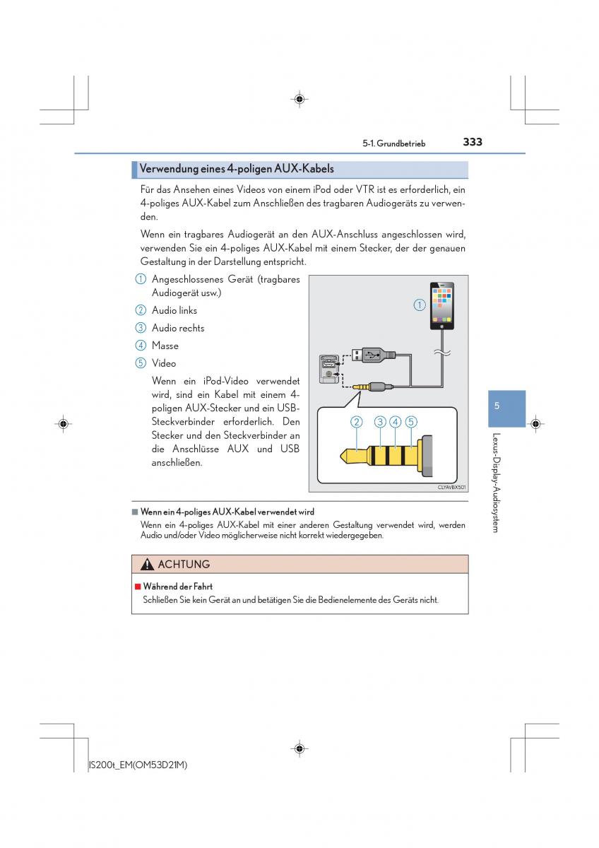 Lexus IS200t III 3 Handbuch / page 333