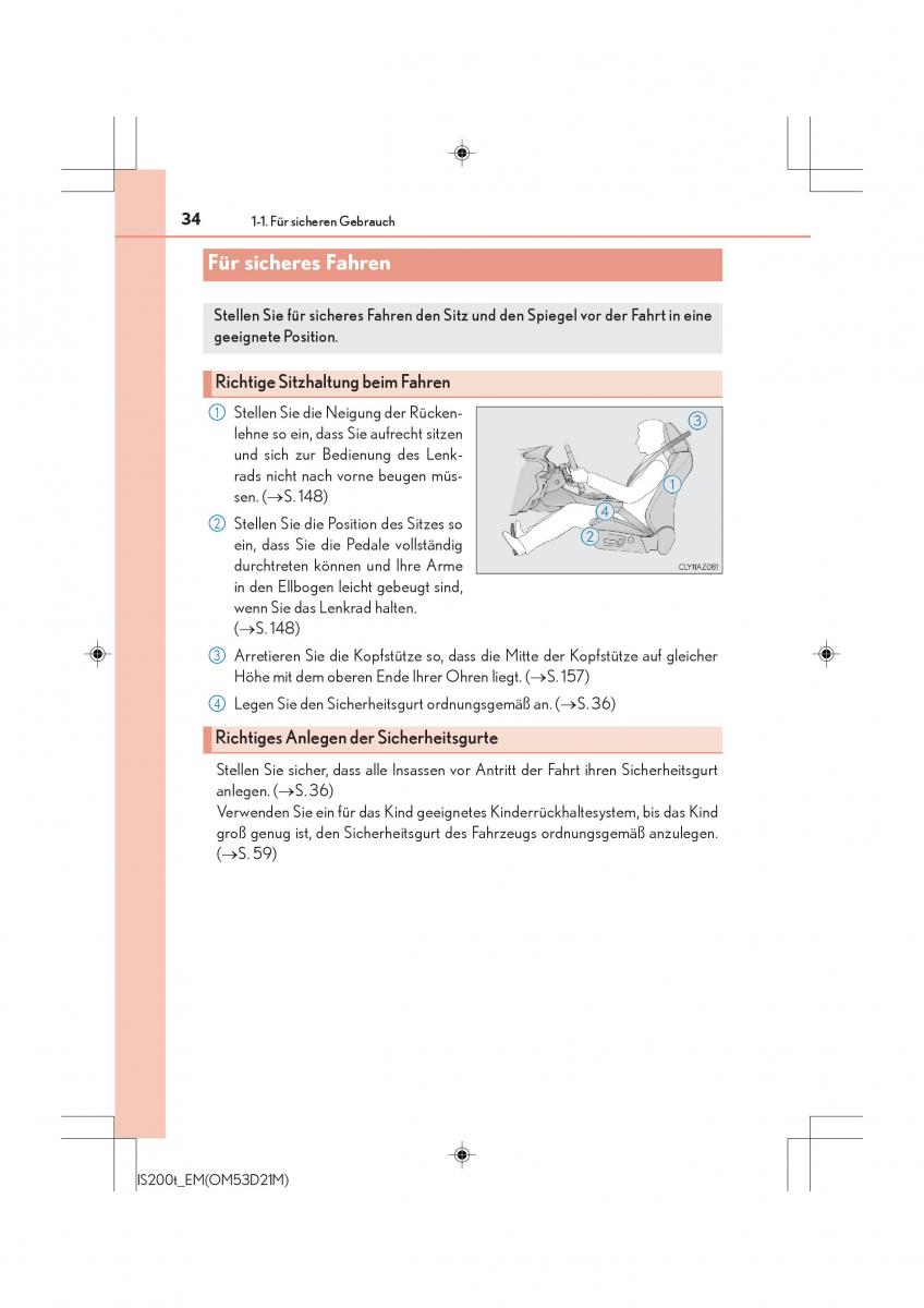 Lexus IS200t III 3 Handbuch / page 34