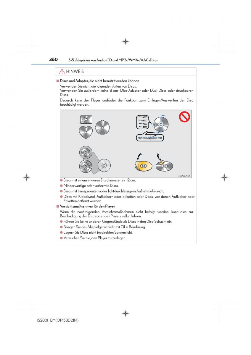 Lexus IS200t III 3 Handbuch / page 360