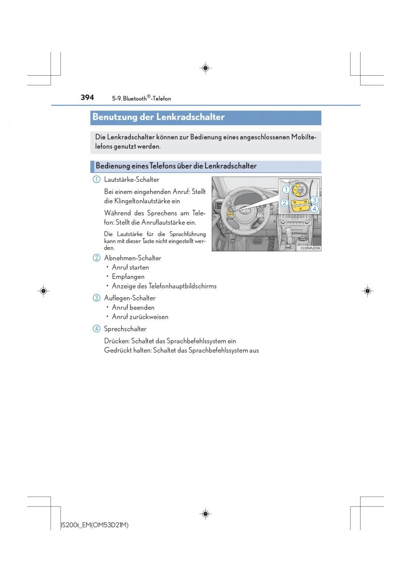 Lexus IS200t III 3 Handbuch / page 394