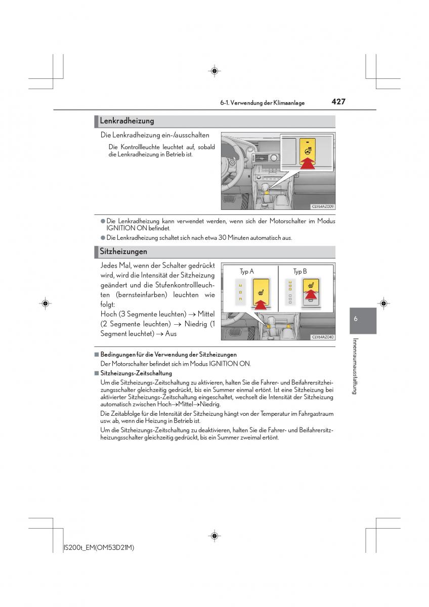 Lexus IS200t III 3 Handbuch / page 427