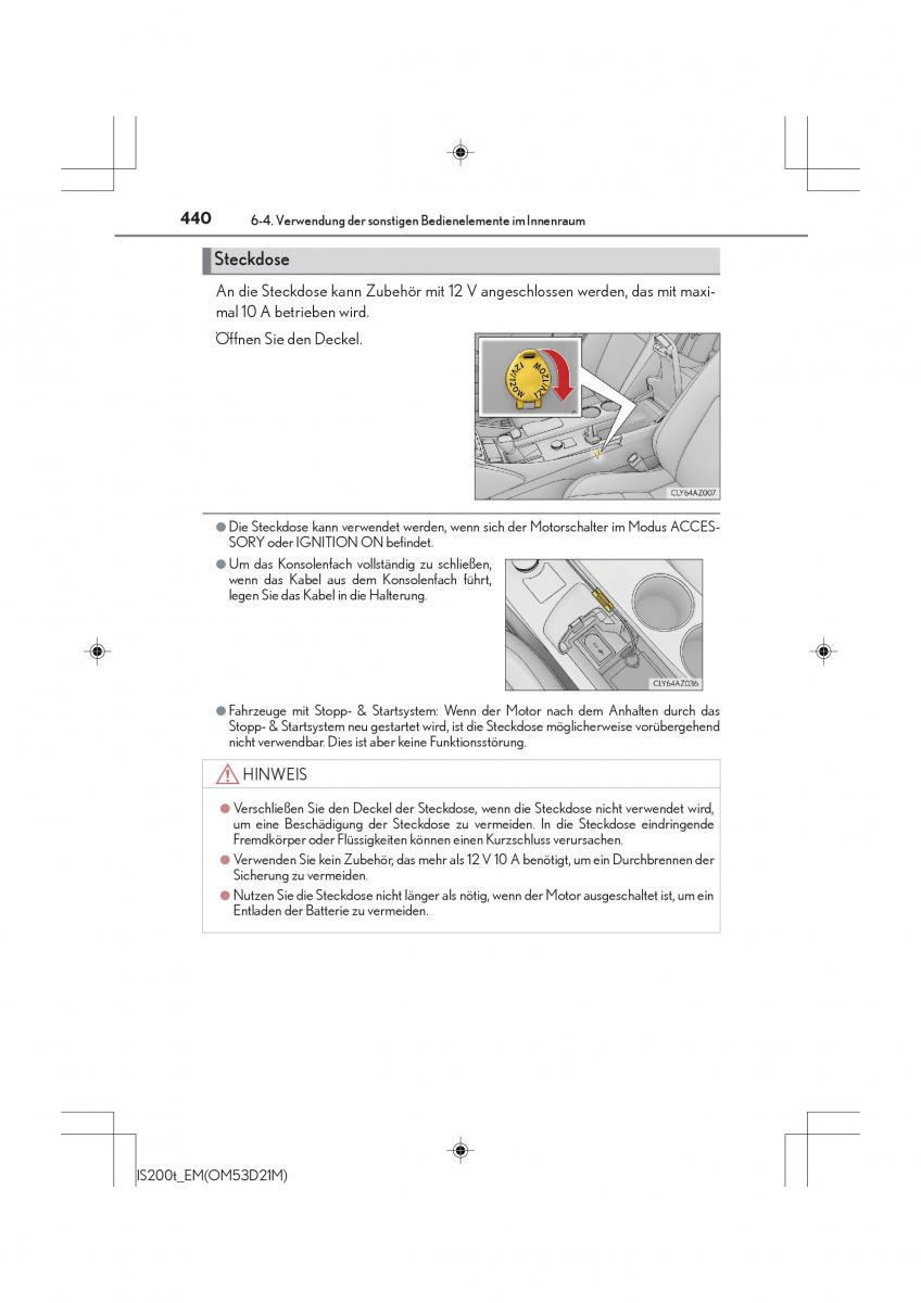 Lexus IS200t III 3 Handbuch / page 440